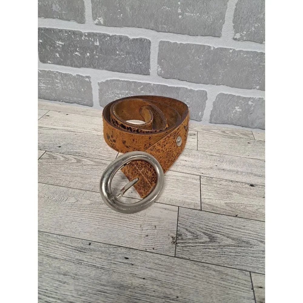 Buckle Italian Leather Studded Western Rodeo Silver Buckle Size‎ Large